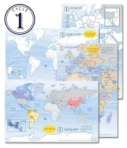 [sc115] Trivium At The Table Placemats: Cycle 1 Geography (Set of 2)